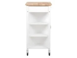 Desserte De Cuisine 1 Porte 1 Tiroir 3 En Hevea - Blanc Laque - L 74 X P 47 X H 91 Cm - ENZO -Electroménager Soldes meuble de rangement 12799449