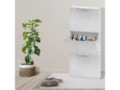 Étagère À Chaussures En Polypropylène De Couleur Blanche, 40,1x51x17,3 -Electroménager Soldes meuble de rangement 13047007