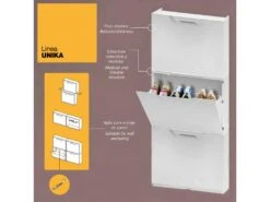 Lot De 2 Étagères À Chaussures En Polypropylène Couleur Noir, 40,1x51x17,3 -Electroménager Soldes meuble de rangement 13047281