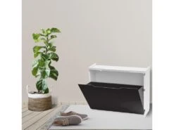 Étagère À Chaussures En Polypropylène De Couleur Noire, 40,1x51x17,3 -Electroménager Soldes meuble de rangement 13047387