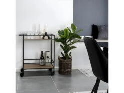 Vita - Desserte En Métal Et Bois - Couleur - Bois Clair / Noir 9 Vita - Desserte En Métal Et Bois - Couleur - Bois Clair / Noir -Electroménager Soldes meuble de rangement 13284125