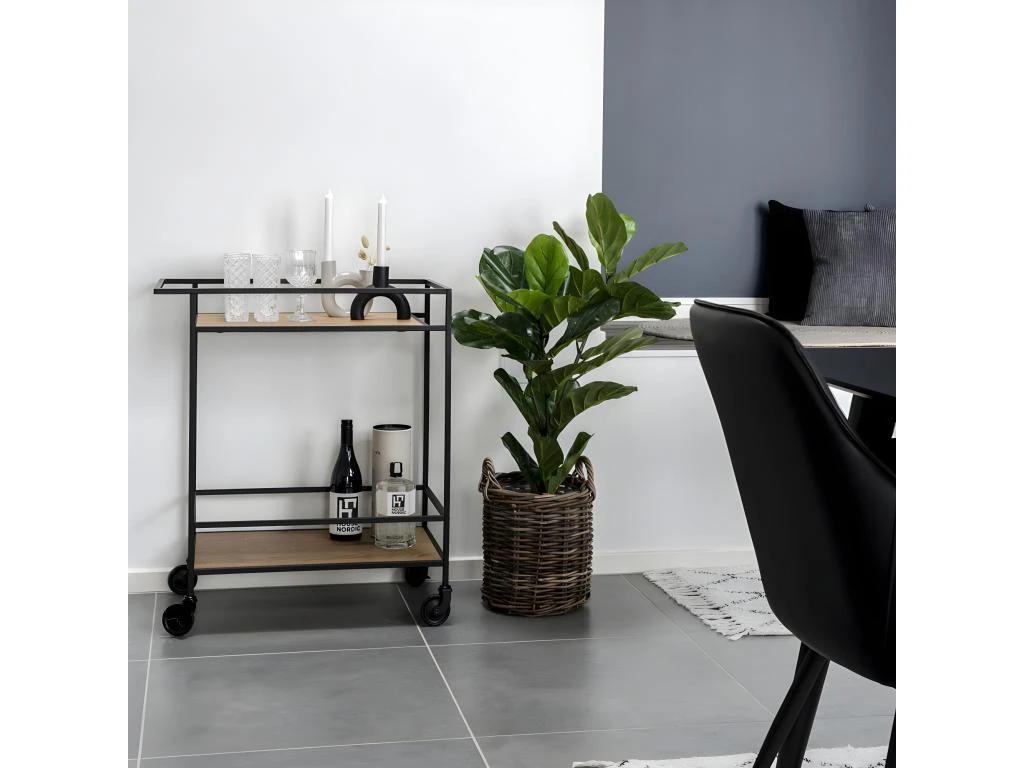 Vita - Desserte En Métal Et Bois - Couleur - Bois Clair / Noir 6 Vita - Desserte En Métal Et Bois - Couleur - Bois Clair / Noir – Image 4