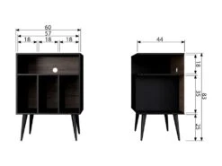 James - Meuble De Rangement Disques Vinyles En Bois - Couleur - Noir -Electroménager Soldes meuble de rangement 13301201