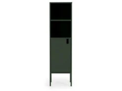 Uno - Colonne De Rangement En Bois 1 Porte 2 Niches H152cm - Couleur - Vert Kaki