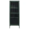 Bjorn - Colonne De Rangement 1 Porte En Verre Strié Et Métal H160cm - Couleur - Vert Foncé -Electroménager Soldes meuble de rangement 13393759