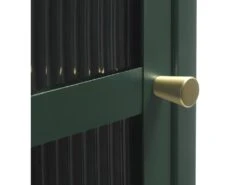 Bjorn - Colonne De Rangement 1 Porte En Verre Strié Et Métal H160cm - Couleur - Vert Foncé -Electroménager Soldes meuble de rangement 13393767