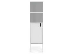 Uno - Colonne De Rangement En Bois 1 Porte 2 Niches H152cm - Couleur - Blanc