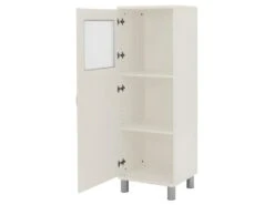 Malibu - Colonne De Rangement Vintage H143cm - Couleur - Blanc Cassé -Electroménager Soldes meuble de rangement 13393789