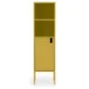 Uno - Colonne De Rangement En Bois 1 Porte 2 Niches H152cm - Couleur - Jaune Moutarde -Electroménager Soldes meuble de rangement 13393799