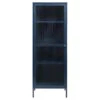 Bjorn - Colonne De Rangement 1 Porte En Verre Strié Et Métal H160cm - Couleur - Bleu