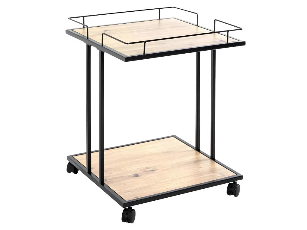 Desserte De Cuisine "Ascola" 60cm Noir & Chêne 3 Desserte De Cuisine "Ascola" 60cm Noir & Chêne