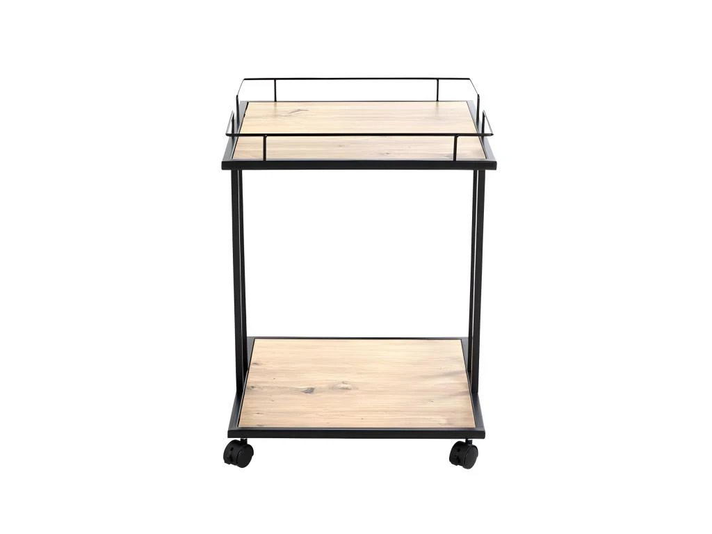 Desserte De Cuisine "Ascola" 60cm Noir & Chêne 4 Desserte De Cuisine "Ascola" 60cm Noir & Chêne – Image 2