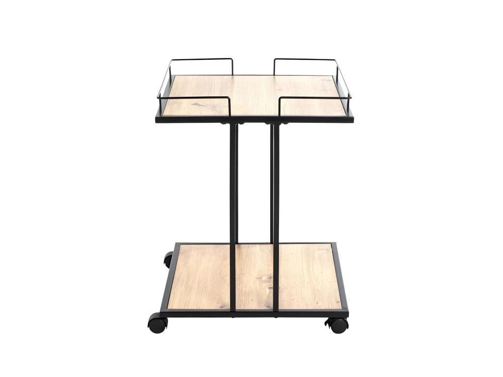 Desserte De Cuisine "Ascola" 60cm Noir & Chêne 5 Desserte De Cuisine "Ascola" 60cm Noir & Chêne – Image 3