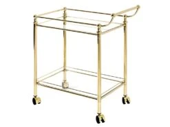 Desserte De Cuisine Design "Laitonné" 78cm Or