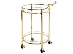 Desserte De Cuisine Design "Laitonné" 79cm Or