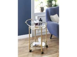 Desserte De Cuisine Design "Laitonné" 79cm Or -Electroménager Soldes meuble de rangement 13687183