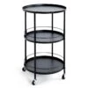Desserte De Cuisine Design "Baro" 75cm Noir -Electroménager Soldes meuble de rangement 13687233