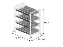Desserte 4 Niveaux En Métal "Roulettes" 84cm Noir -Electroménager Soldes meuble de rangement 13687427