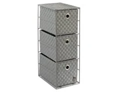 Meuble Rangement 3 Tiroirs Gris