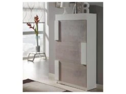 Meuble à Chaussures Blanc/Chêne Clair - TYRA