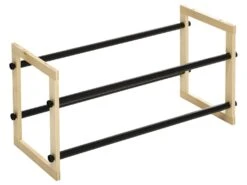 Etagère Range Chaussures Extensible En Métal Et Bois 12 Paires
