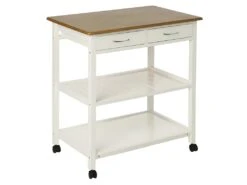 Desserte Imitation Bambou Blanc - Blanc