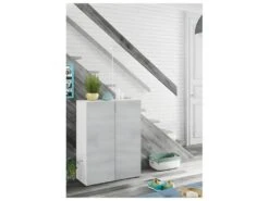 Meuble à Chaussures 2 Portes (28 Paires) L72 X H103 Cm -Electroménager Soldes meuble de rangement 14638773