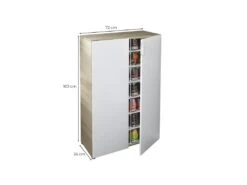 Meuble à Chaussures 2 Portes (28 Paires) L72 X H103 Cm -Electroménager Soldes meuble de rangement 14638775