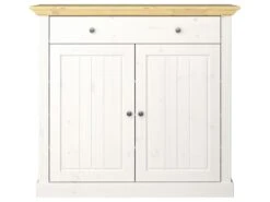 Alonso Meuble à Chaussures 2 Portes, 1 Tiroir, White Washed.