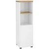 Armoire Avec 1 Porte Et 1 étagère En MDF Blanc Et Chêne -Electroménager Soldes meuble de rangement 15709169