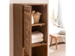 Colonne En Bois De Manguier Sculpté Léopold -Electroménager Soldes meuble de rangement 15905281