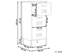 Armoire 3 Tiroirs En Acier Noir WOSTOK -Electroménager Soldes meuble de rangement 16547307