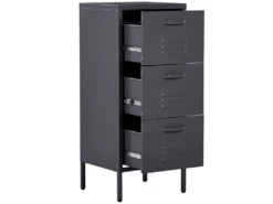 Armoire 3 Tiroirs En Acier Noir WOSTOK -Electroménager Soldes meuble de rangement 16547309