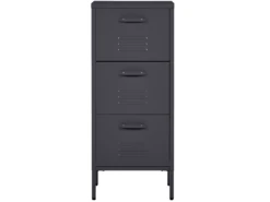 Armoire 3 Tiroirs En Acier Noir WOSTOK -Electroménager Soldes meuble de rangement 16547315