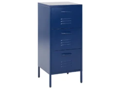 Armoire De Rangement En Métal Bleu Marin à 3 Tiroirs WOSTOK