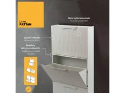 Lot De 2 étagères à Chaussures En Polypropylène Blanc Finition Rattan 9 Lot De 2 étagères à Chaussures En Polypropylène Blanc Finition Rattan -Electroménager Soldes meuble de rangement 17526981