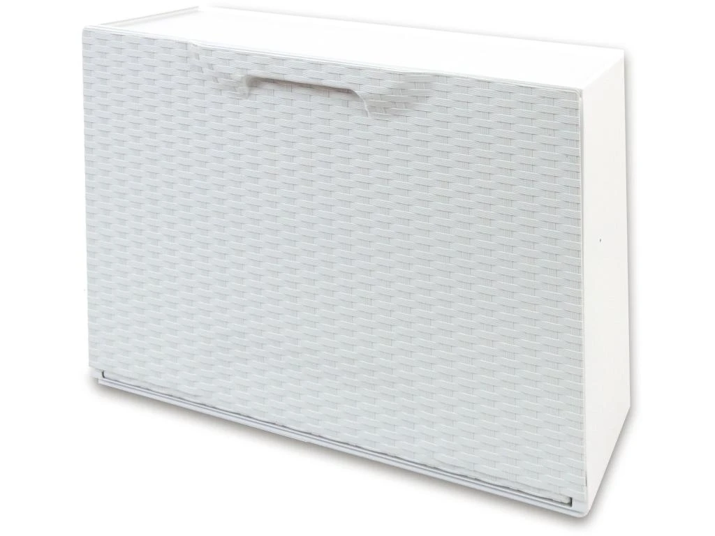 Lot De 2 étagères à Chaussures En Polypropylène Blanc Finition Rattan 6 Lot De 2 étagères à Chaussures En Polypropylène Blanc Finition Rattan – Image 4