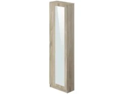 Meuble à Chaussures Avec Miroir Et 1 Porte Coloris Naturel - L. 50 X P. 23 X H. 179 Cm -Electroménager Soldes meuble de rangement 17701541