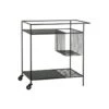 Desserte Avec Roulettes Verre/Métal Noir - SWART -Electroménager Soldes meuble de rangement 18001857