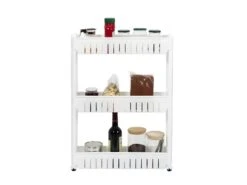 Etagère Sur Roulettes 3 Niveaux 54 X 11 X 70 Cm -Electroménager Soldes meuble de rangement 18071265