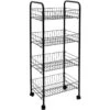 Desserte 4 Niveaux à Roulettes En Métal Noir -Electroménager Soldes meuble de rangement 18071311