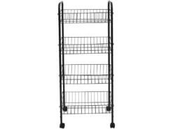 Desserte 4 Niveaux à Roulettes En Métal Noir -Electroménager Soldes meuble de rangement 18071315