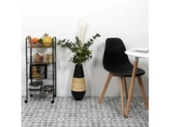 Desserte 4 Niveaux à Roulettes En Métal Noir -Electroménager Soldes meuble de rangement 18071317