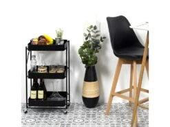 Desserte Pliable En Métal 77 X 29 X 45 Cm -Electroménager Soldes meuble de rangement 18071327