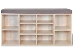 Banquette Pouf Tabouret Meuble Banc De Rangement De Chaussures Avec 10 Compartiments Couleur De Chêne 3002135 -Electroménager Soldes meuble de rangement 18267111
