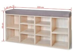 Banquette Pouf Tabouret Meuble Banc De Rangement De Chaussures Avec 10 Compartiments Couleur De Chêne 3002135 -Electroménager Soldes meuble de rangement 18267113