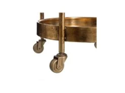 Desserte Sur Roulettes Verre Miroirs/Métal Or - GOLDY -Electroménager Soldes meuble de rangement 18286507