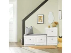 Meuble De Rangement à Chaussures Armoire à Chaussures Commode à Chaussures 2 Abattants, FSR78-W -Electroménager Soldes meuble de rangement 19207133