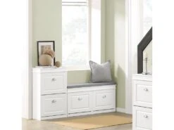 Meuble De Rangement à Chaussures Armoire à Chaussures Commode à Chaussures 2 Abattants, FSR78-W -Electroménager Soldes meuble de rangement 19207147