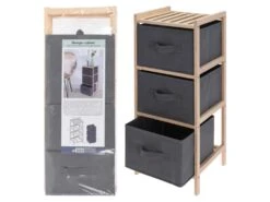 Armoire De Rangement Avec 3 Boîtes De Rangement Gris Foncé -Electroménager Soldes meuble de rangement 19240925